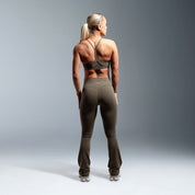 Khaki Essential High Waisted Flared Leggings