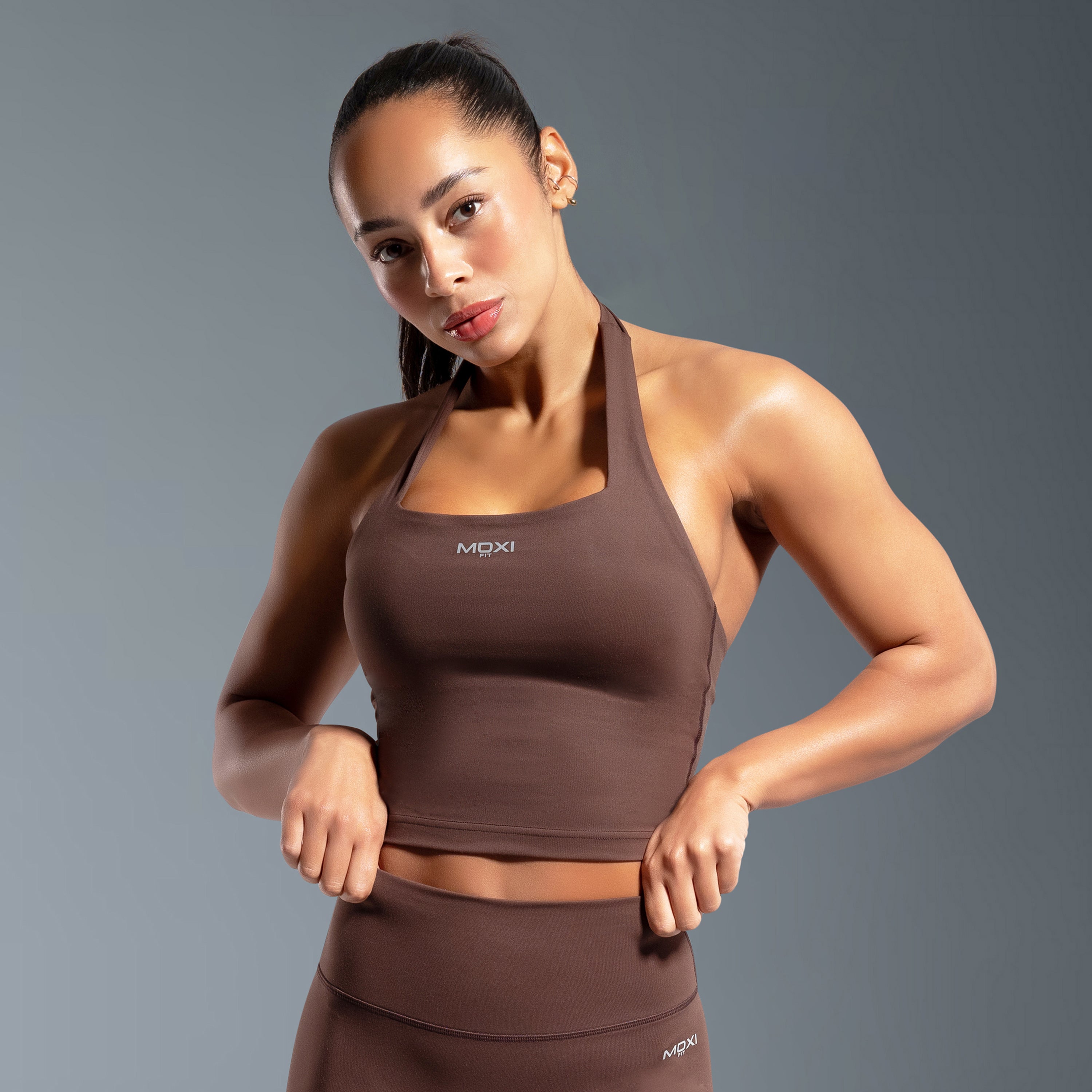 Brown Timeless Square Neck Vest