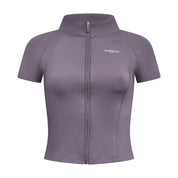 Grey Essential Short Sleeve Zip Jacket