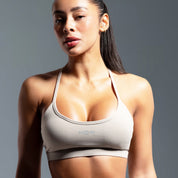 Beige Y-Back Everyday Sports Bra