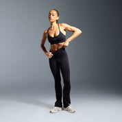 Black Essential High Waisted Flared Leggings