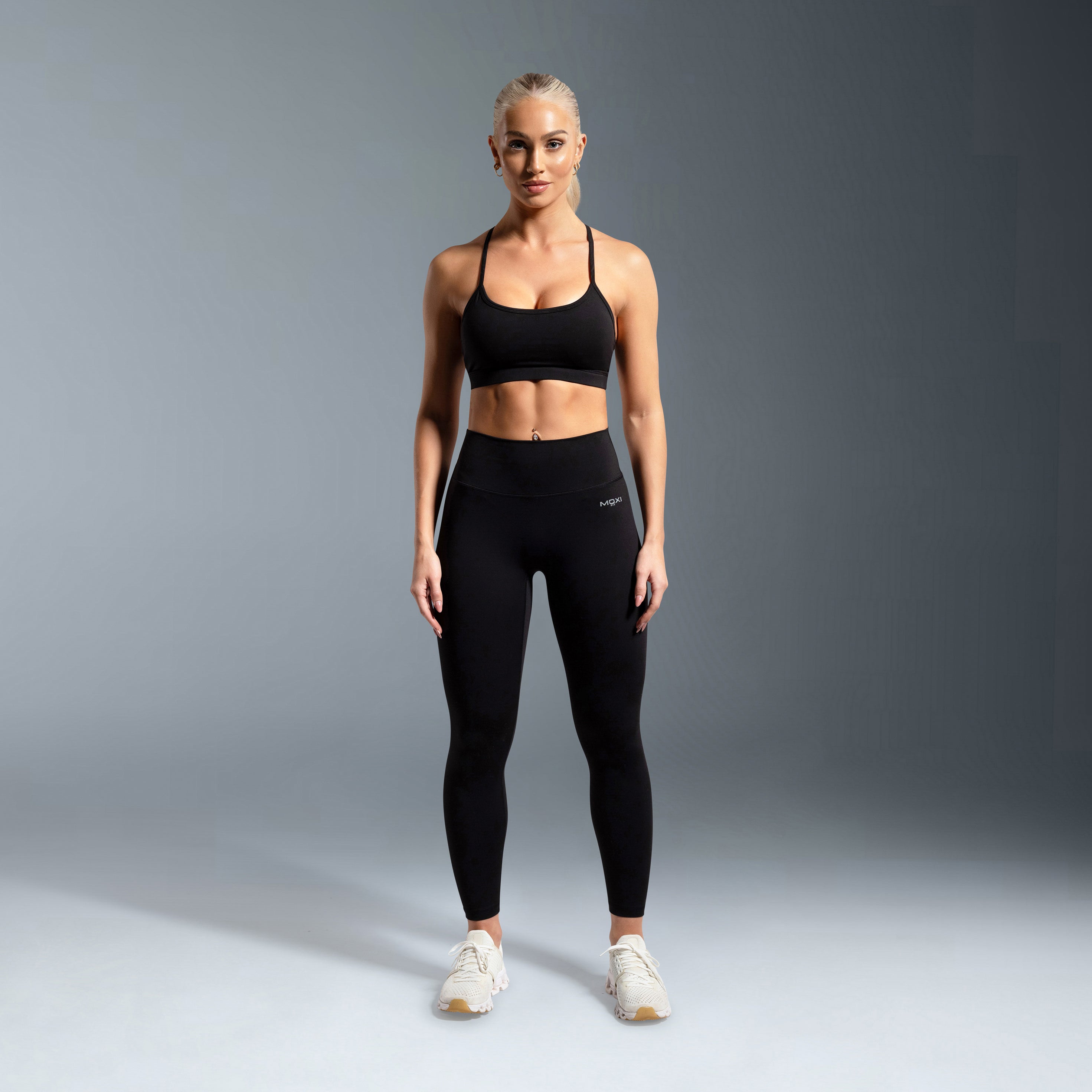 Black Essential Racer Back Sports Bra