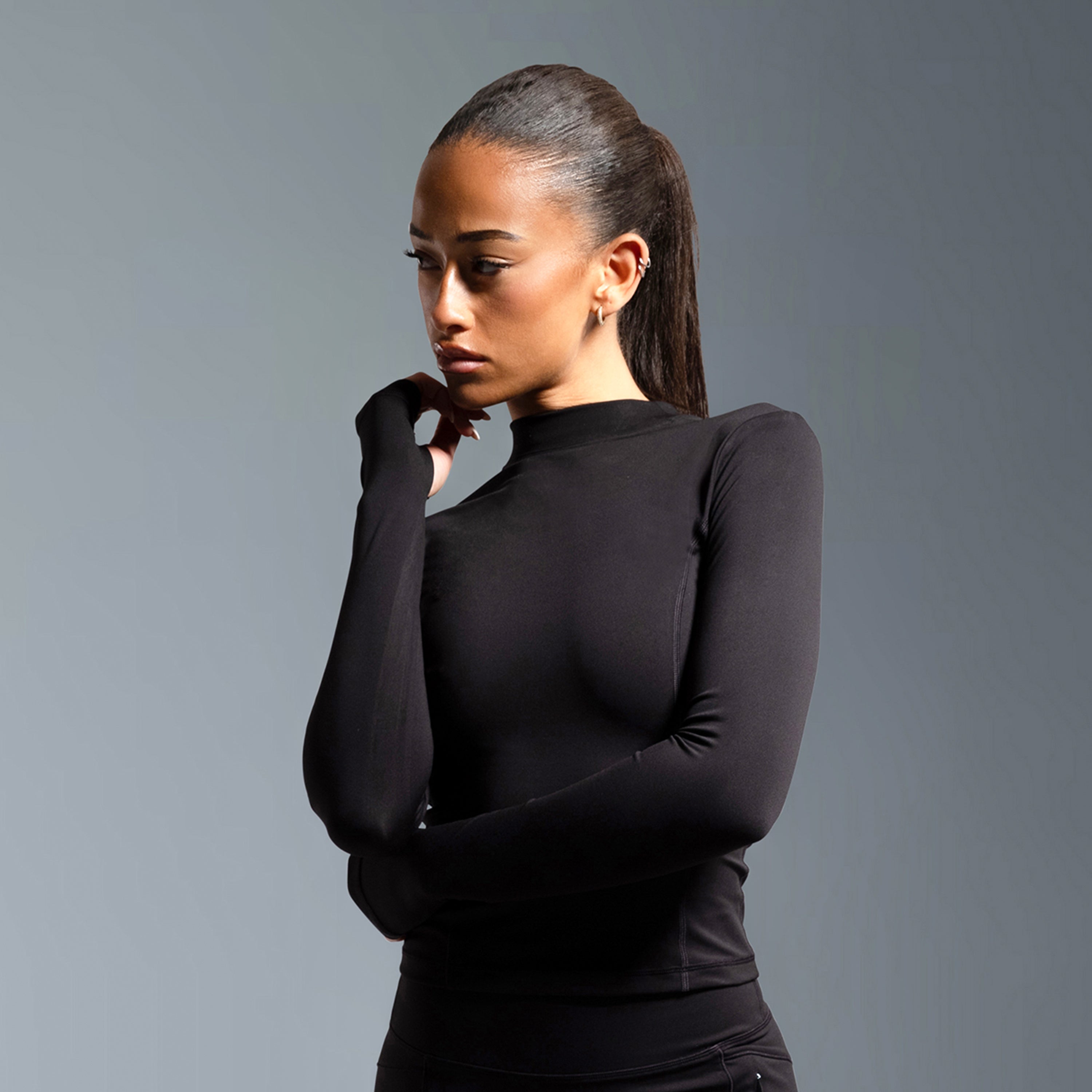 Black Essential Long Sleeve Top