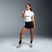 White Essential Short Sleeve Zip Jacket