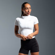 White Essential Short Sleeve Zip Jacket
