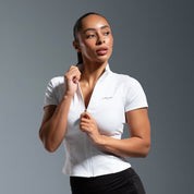 White Essential Short Sleeve Zip Jacket