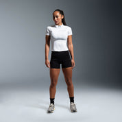 White Essential Short Sleeve Zip Jacket