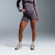 Grey Essential High Waited Zip Shorts