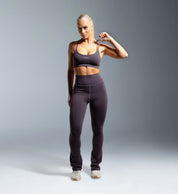 Grey Essential High Waisted Flared Leggings