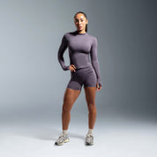 Grey Essential High Waited Zip Shorts
