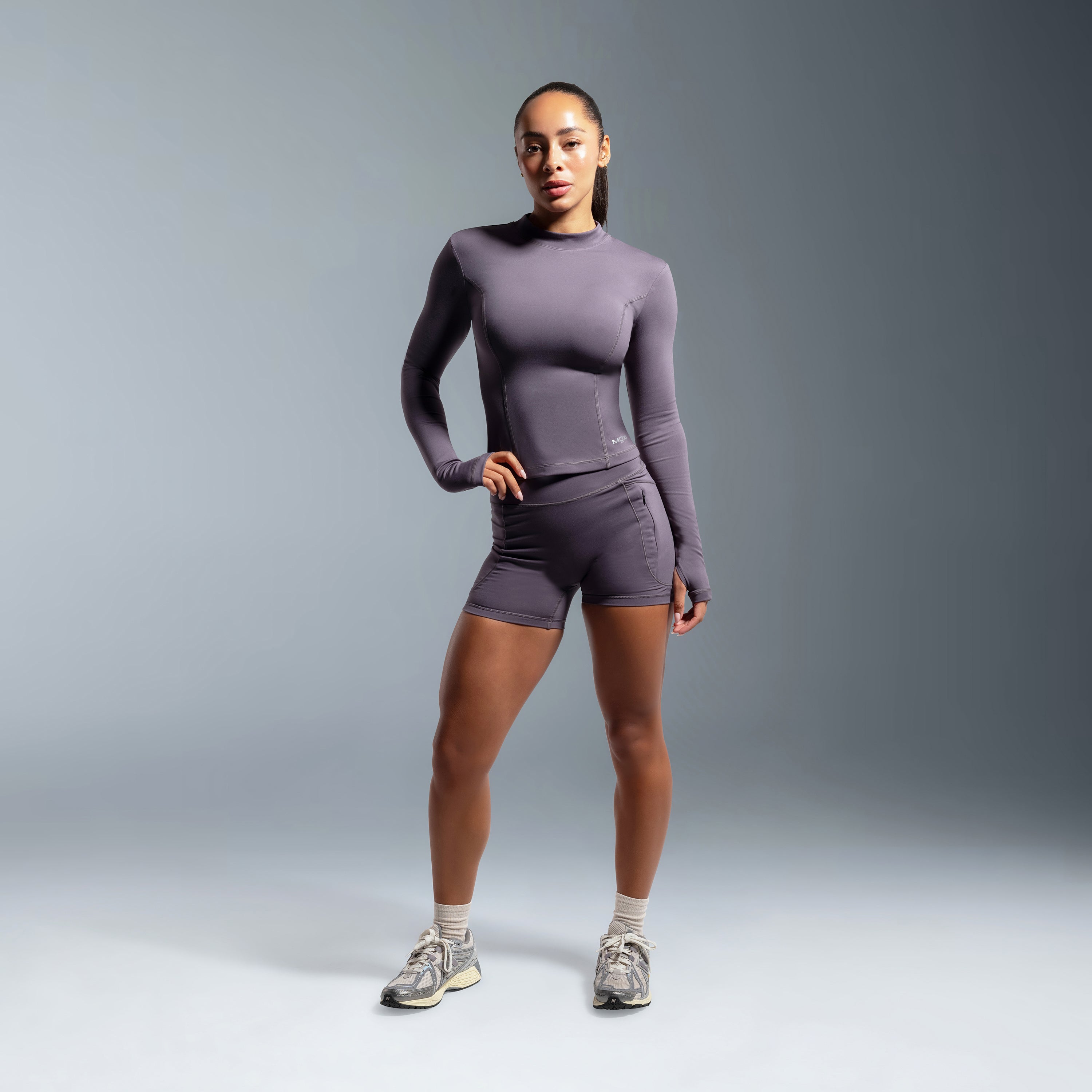 Grey Essential High Waited Zip Shorts