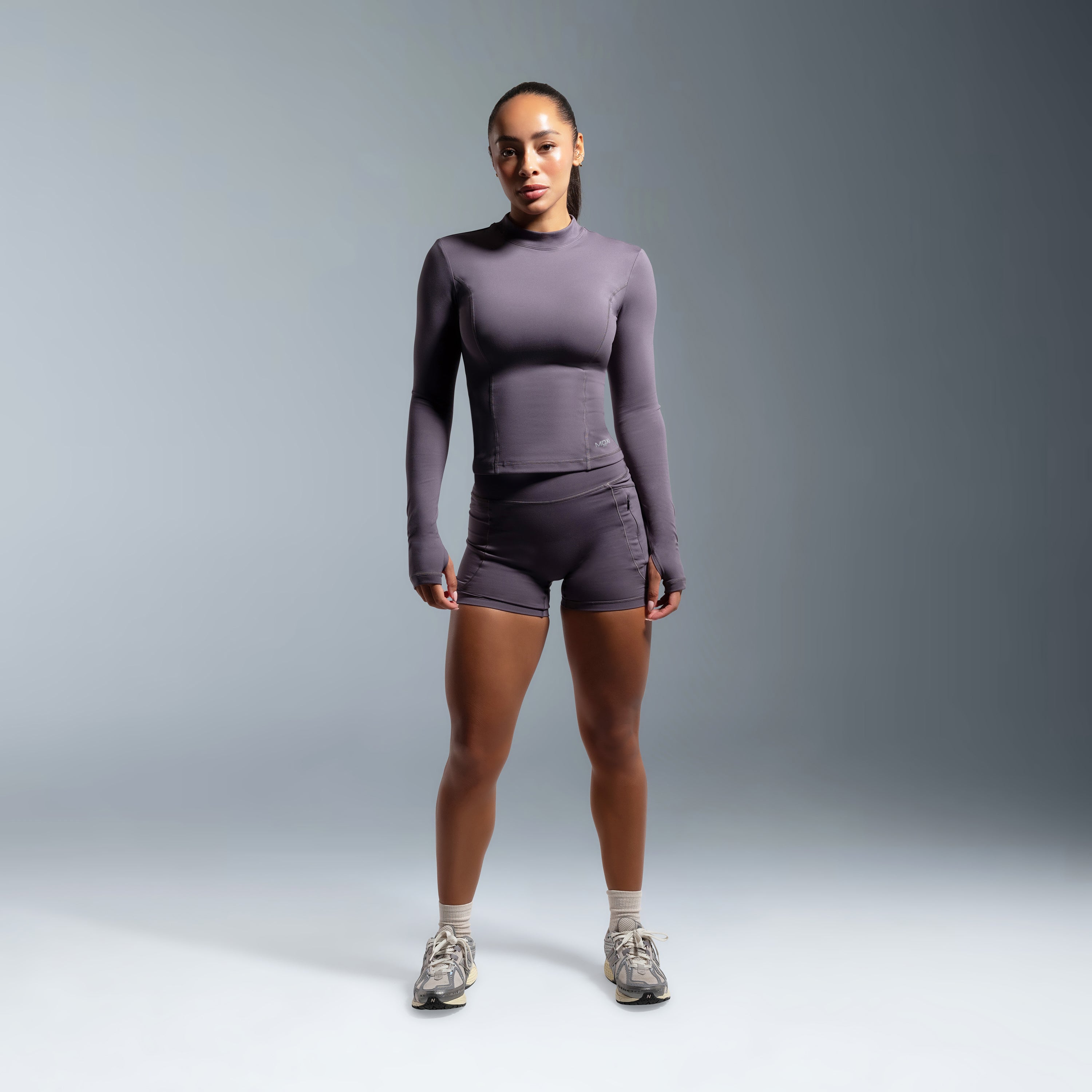 Grey Essential High Waited Zip Shorts