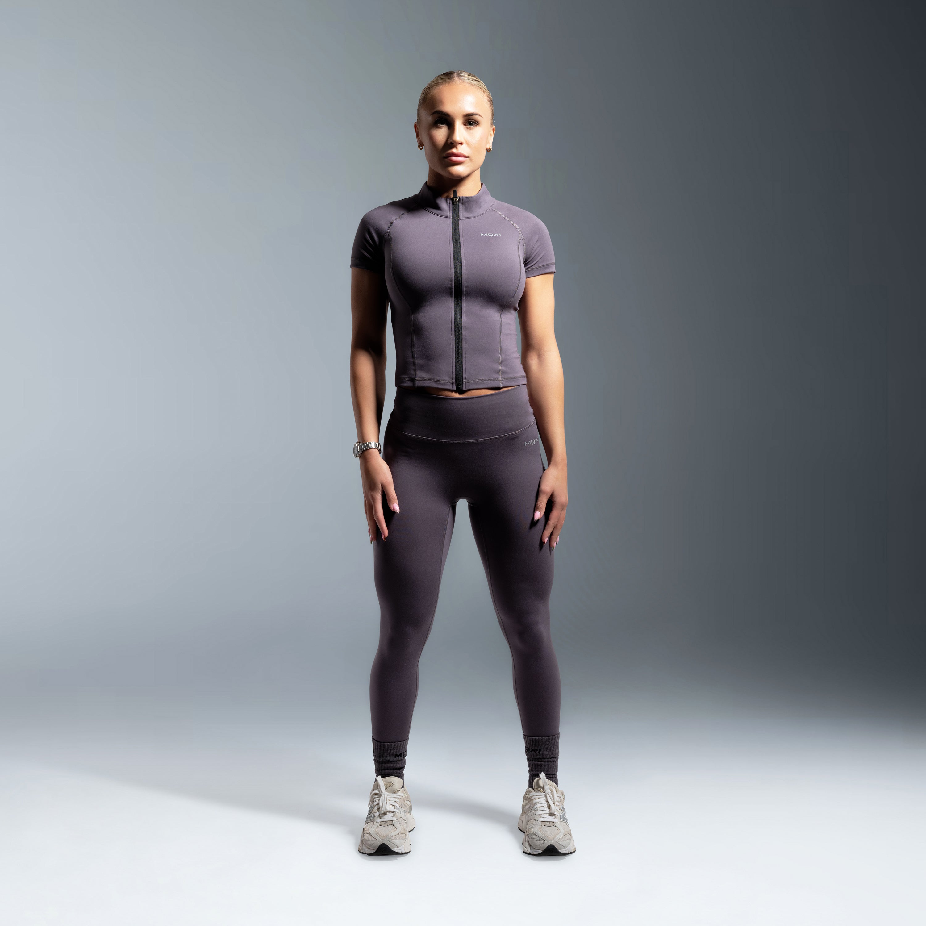Grey Essential Short Sleeve Zip Jacket