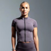 Grey Essential Short Sleeve Zip Jacket