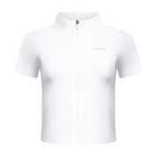 White Essential Short Sleeve Zip Jacket